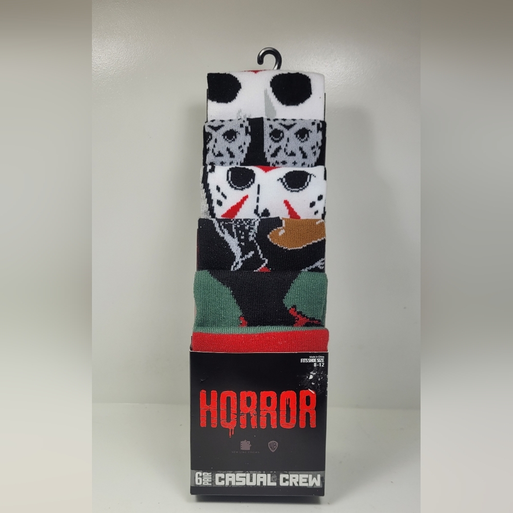 Horror 6 pack crew socks